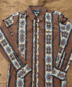 Men's Checotah® Long Sleeve Western Snap Shirt Brown Aztec Print - 112367724 - Picture 1 of 2
