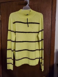 NWT Womens Tribekka 44 Sweater Neon Yellow Size Medium  - Picture 1 of 5
