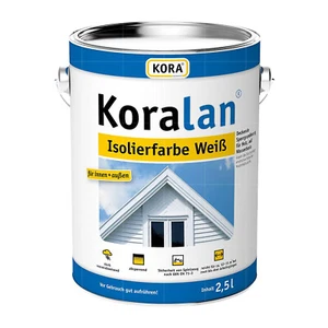 KORA Koralan Isolierfarbe weiss 2.5 LTR deckende Sperrgrundierung Holzschutz - Bild 1 von 2