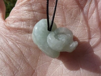 Zodiaco Cinese, Bufalo IN Giada Verde Chiaro, Giadeite, Collana Cavo Regolabile - Immagine 1 di 4