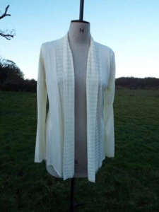 Lightweight M&S Cream Fine Knit Shawl Collar Cardigan Jacket Medium BNWT RRP £25 - Picture 1 of 4
