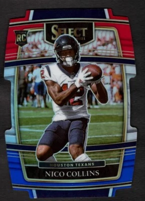 2021 Nico Collins Select Football Die Cut Rookie RC Red Blue Concourse #69 - Image 1 of 2