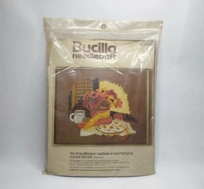 Kit de aguja Bucilla Nº 48731 Tea Time Stitchery cuadro colgante de pared Foto 1 de 4