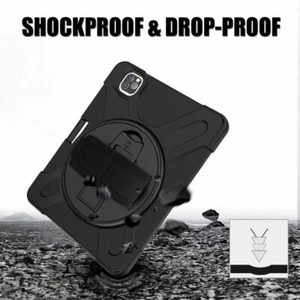 Military Hard Rugged Armour Silicone Rubber Case for Apple iPad Pro 11" BLACK - Picture 1 of 9