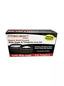 Precision Design Digital Multi-Coat 2.5X Telephoto .45x Wide-Angle Lens Kit - Picture 1 of 6