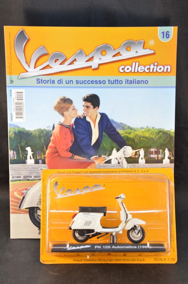 VESPA PK 125 AUTOMÁTICA (1984) ESCALA 1/18 COLECCIÓN VESPA N° 16 FABBRI EDITORES - Imagen 1 de 2
