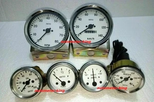 Smiths Kit 100mm Speedo + Tacho +52mm Temp Oil Pressure Fuel Amp Gauge Replica - Picture 1 of 6