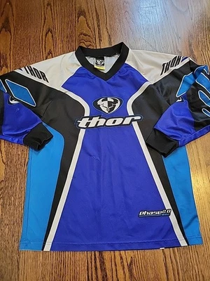 Thor racing jersey YL Kids Race Long Sleeve Shirt Youth Large Blue  - Image 1 of 4