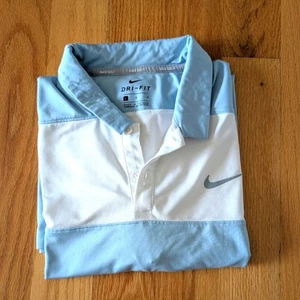Nike Dri Fit hellblau-weiß Farbblock Golfshirt Gr. Lg - Bild 1 von 7