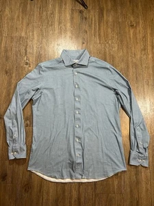 Camisa Emanuel Berg Para Hombre Grande Azul Geométrica Calce Moderno Vestido con Botones - Imagen 1 de 10