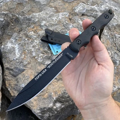 TOPS Ranger Bootlegger Knife – Carbon Steel Full Tang Fixed Blade w/ Sheath - Image 1 of 4