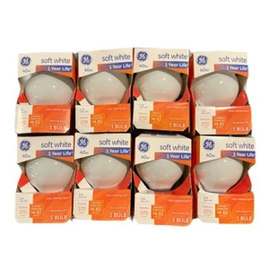 8 PACK - GE 12979 40 Watt Soft White G25 Vanity Globe Lights 370 Lumens - Picture 1 of 5