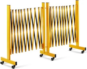 8/9/11/16/23FT Metal Expandable Barricade Gate Fold Safety Traffic Driveway Dog - Picture 1 of 46