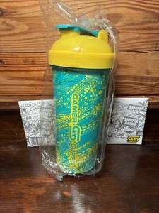 Gamersupps Waifu Cup All Over Print Blue & Yellow Shaker w/ Free Samples! - Picture 1 of 2