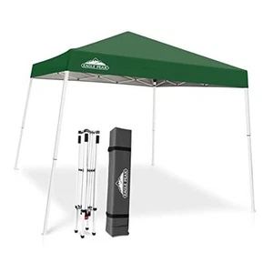  10x10 Slant Leg Pop-up Canopy Tent Easy One Person Setup 10 by 10 Green - Picture 1 of 7