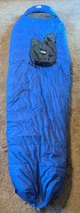 North Face Gänsedaunenschlafsack blau Kazoo schwarz mit Tasche schöner Zustand - Bild 1 von 11