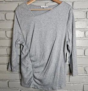 The Daily Thread Women's Grey Assymmetrical 3/4 Sleeved Smocked Top Size XL - Picture 1 of 8