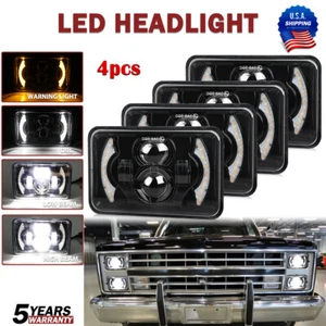 DOT Approved 4pcs 4x6"inch Led Headlights /w DRL for Chevy C10 Camaro El Camino - Picture 1 of 17
