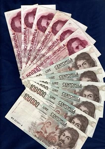 LOTTO DI 7 BANCONOTE DA LIRE 100.000 E 6 BANCONOTE DA LIRE 50.000 qualità MB/BB - Picture 1 of 2