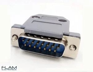 Connecteur DB15 male 15 broches + boitier / Male connector solder 15 pins + box - Zdjęcie 1 z 6