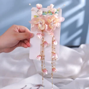 Accesorios para el cabello Hanfu tocado, flor pinza para el cabello clip de borde antiguo pinza para el cabello - Imagen 1 de 7