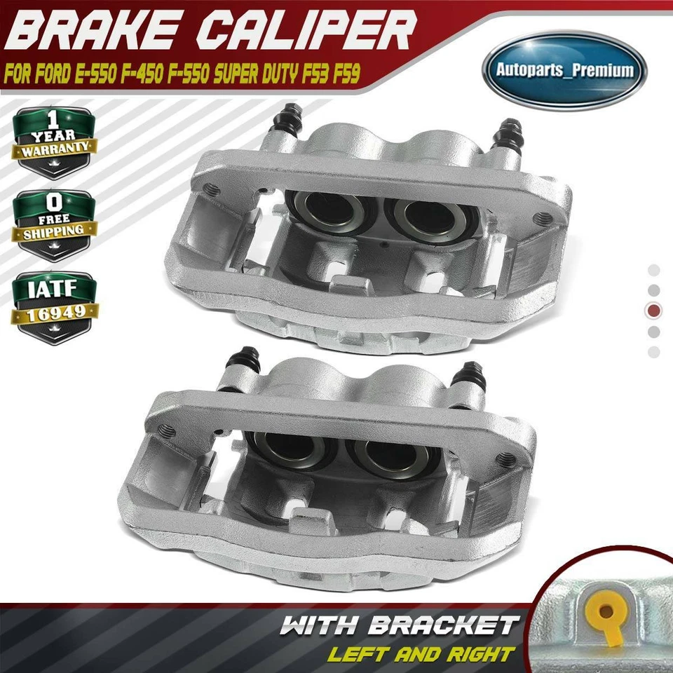 2 件左右制动卡钳带支架适用于福特 F-450 F-550 Super Duty F53 F59 — 第 1/4 张图片