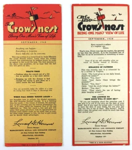 Tinta publicitaria vintage The Crow's Nest Stillwater Oklahoma 1939 1940 - Imagen 1 de 6