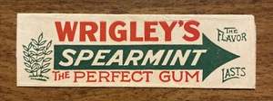 Vintage Wrigley’s Spearmint The Perfect Gum Stick Wrapper (No Gum) Chewing P9b - Picture 1 of 11