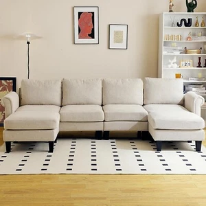 Redlife Sectional Sofa Modular Comfy Counch Modern U Shape Sofa Set Living Room - Picture 1 of 9