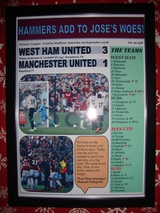 West Ham United 3 Manchester United 1 - 2018 - framed print - Picture 1 of 2