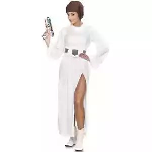 CARNEVALE HALLOWEEN VESTITO COSTUME PRINCIPESSA LEILA LEIA COSPLAY STAR WARS - Picture 1 of 1