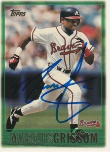 MARQUIS GRISSOM ATLANTA BRAVES  SIGNED 1997 TOPPS CARD #184