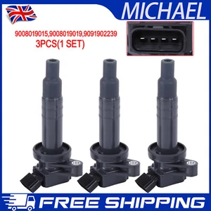 3X IGNITION COIL PACK FITSTOYOTA AYGO CITROEN C1 PEUGEOT 107 1.0 2005-2014 NEW - Picture 1 of 19