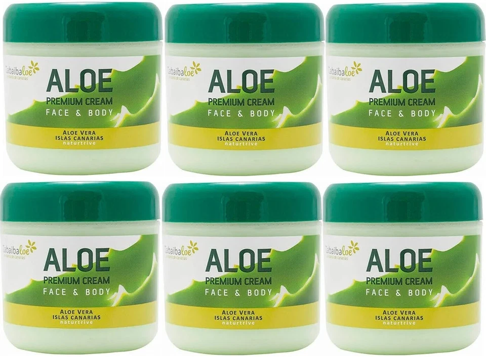 TABAIBALOE Canarian Aloe Vera Crème pour Visage et Corps 6x 300ml