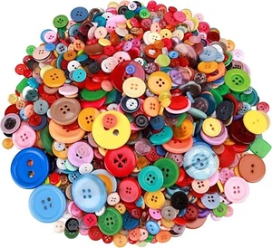 Bulk Buttons Rainbow Colors Sewing Supplies Jewelry Making Crafts 2/4 Hole 1500p - Picture 1 of 1