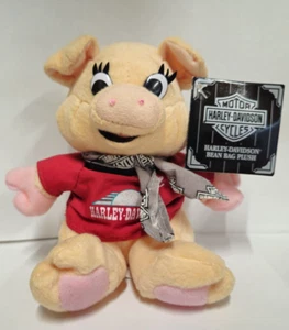 NWT Vintage 1997 Harley Davidson "Racer The Pig" Bean Bag Plush  w/ Hang Tag. - Picture 1 of 4