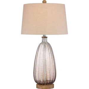 Quoizel Sandy 30.5" Transitional Glass Table Lamp Gold Fabric Shade Q2323T - Picture 1 of 3