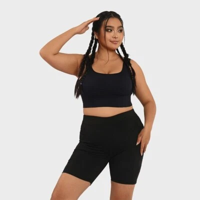 Sujetadores de yoga sin costuras negros talla grande para mujer ropa de gimnasio fitness L-3XL Foto 1 de 4