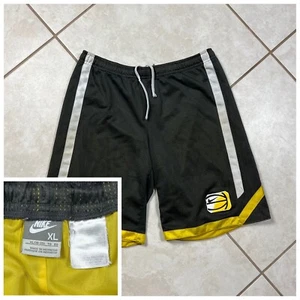 Nike Vintage 90's Boys Youth Shorts Mesh Basketball Gray Yellow Sz XL (18-20) - Picture 1 of 7