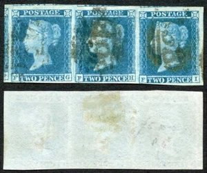 1841 2d Blue (FG/FI) Plate 4 FOUR Margin Strip cat 340++ pounds - Picture 1 of 1