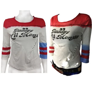 Camiseta Harley Quinn Cosplay Papá Lil Monstruo Escuadrón Suicida Camiseta Disfraces - Imagen 1 de 12