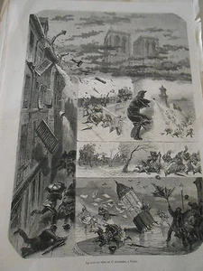 Gravure 1872 - Le coup de vent du 11 décembre à Paris - Imagen 1 de 1