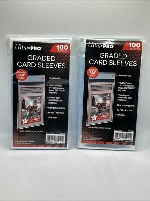 Ultra Pro GRADED Card Sleeves PSA Perfect Fit 2 Packs of 100, 200 Total