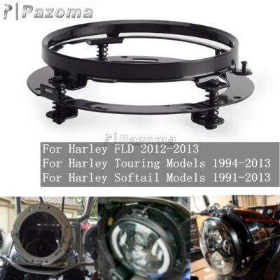 Soporte de anillo de montaje de faros LED de 7" para Harley Dyna Softail Sportster Touring Foto 1 de 4
