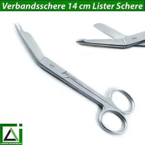 Lister Verbandschere Pflasterschere Rettungsschere 1.Hilfe OP Instrumente 14 cm - Picture 1 of 5