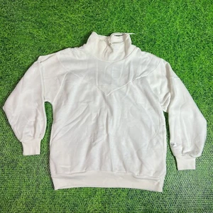 Nike Vintage Sweatshirt Men's Large White Retro Mock Neck Pullover - Picture 1 of 8