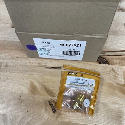 Lot of 36 Proline Series 3/8” x 1/2” Threaded Flare x Mip Adapter Union Fitting - Image 1 of 3