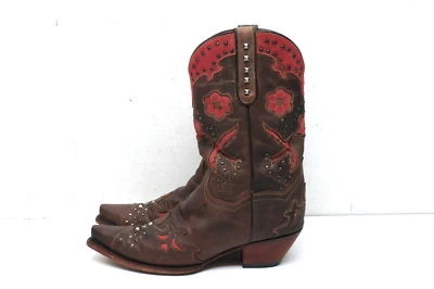 Ботинки вестерн Dan Post с коротким носком Wild Bird Bay Dirt коричневые/красные DP 3514 Wmn's размер 10 - Изображение 1 из 4