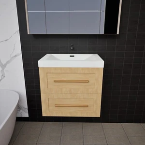 24" Bathroom Vanity Cabinet with Sink MDF Wall Mounted Vanity Closing Drawers - Picture 1 of 13