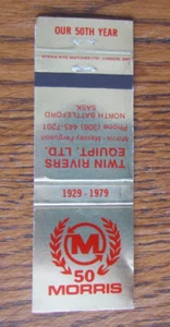 MORRIS MASSEY FERGUSON TRACTOR MATCHBOOK CUBIERTA: NORTH BATTLEFORD SK MATCHCOVER A - Imagen 1 de 1